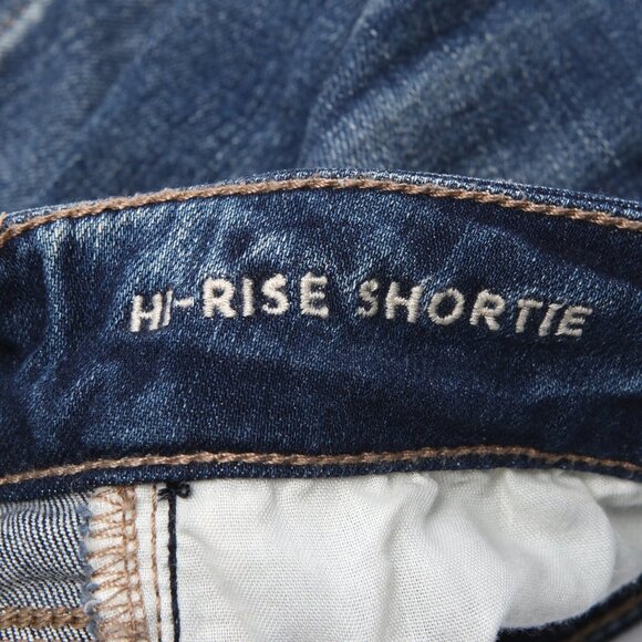 AE American Eagle Outfitters Jean Shorts High Rise Shortie Cut Off Denim Ripped - Picture 6 of 9